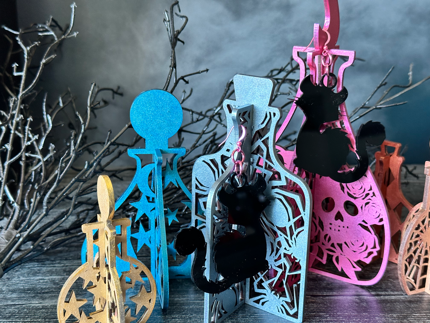 Cat Silhouette Dangle Earrings