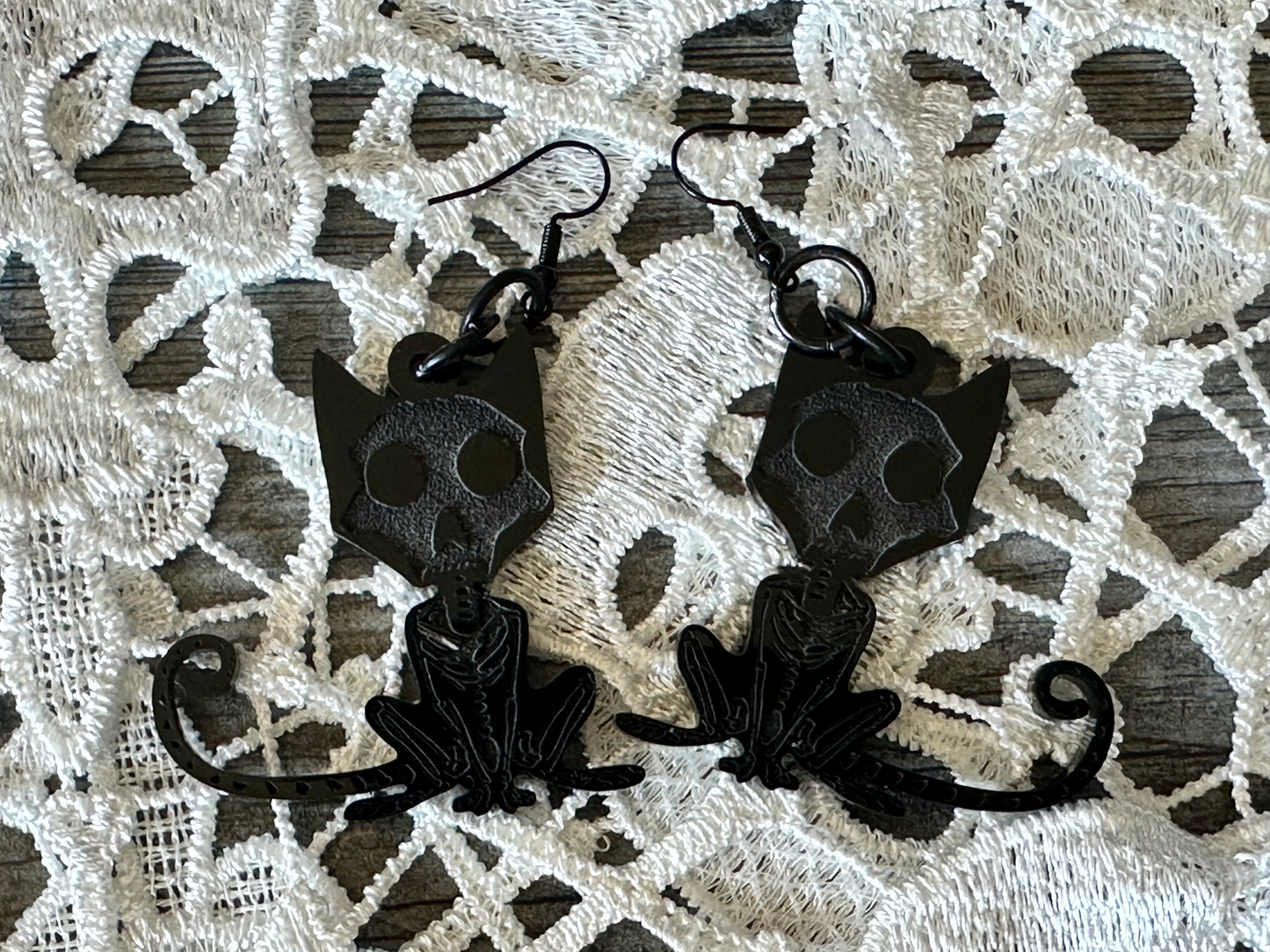 X-Ray Cat Dangle Earrings