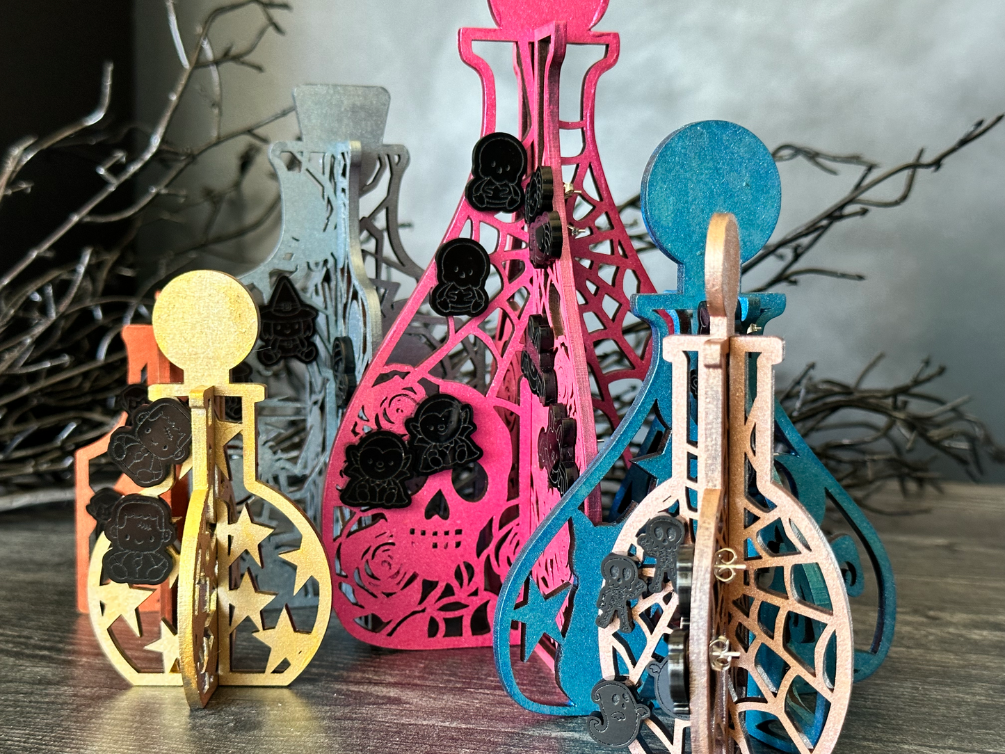 Sitting Skeleton Post Earrings