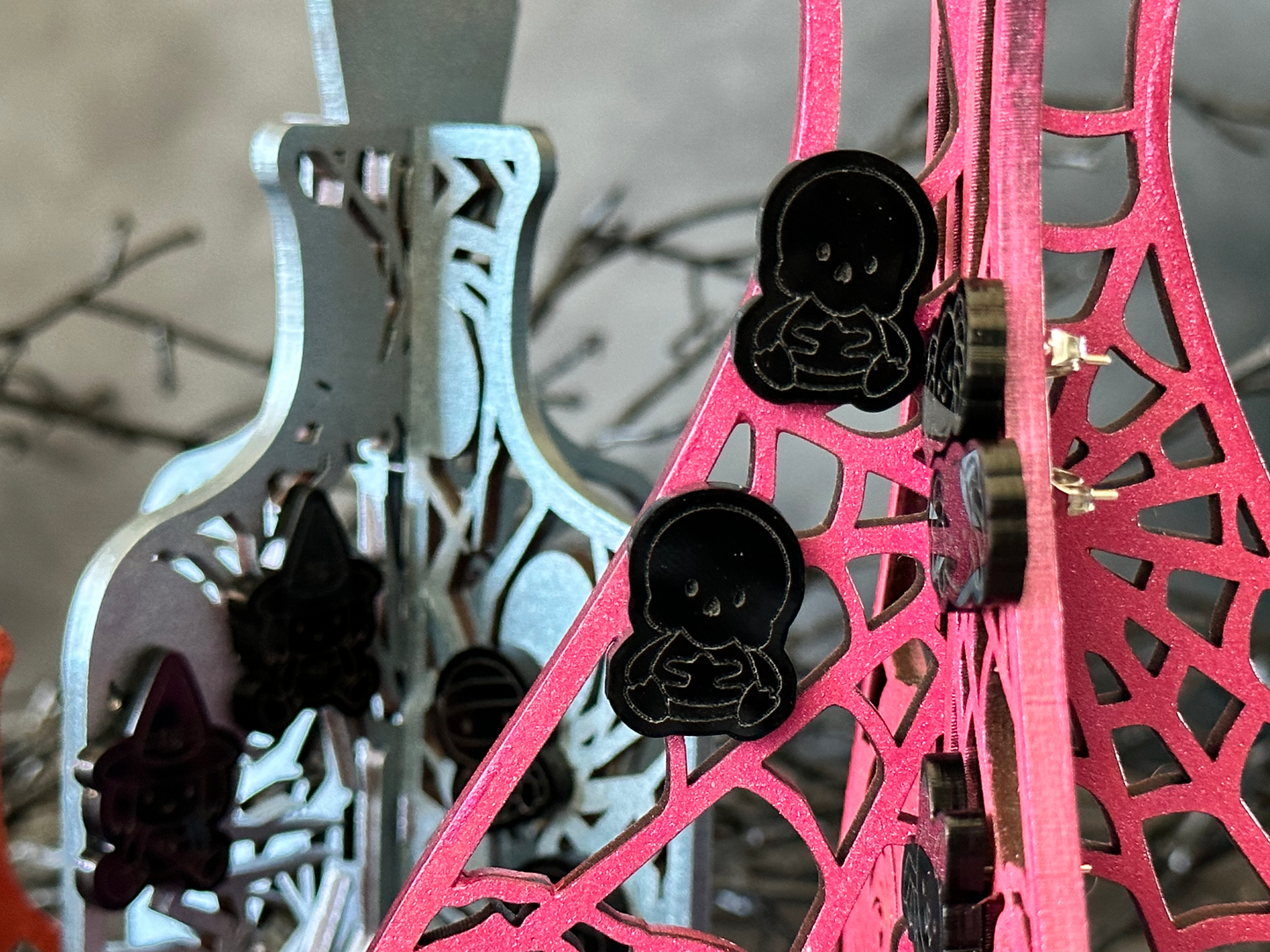Sitting Skeleton Post Earrings