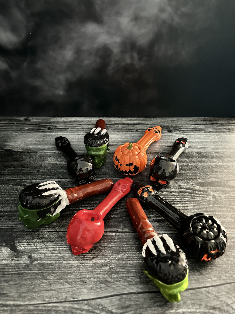 Jack-O-Lantern Decorative Ceramic Pipes