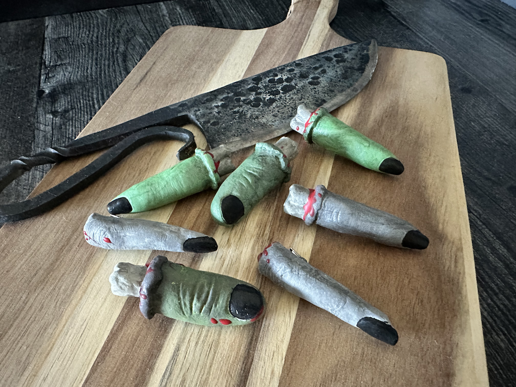 Severed Zombie Finger Hair Clips