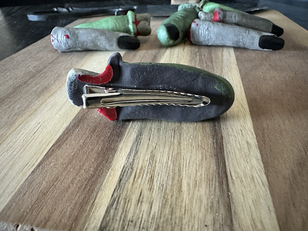 Severed Zombie Finger Hair Clips