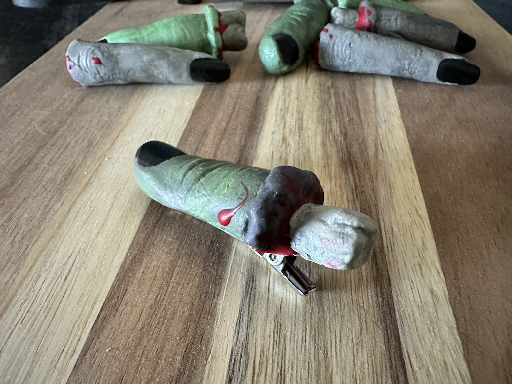 Severed Zombie Finger Hair Clips
