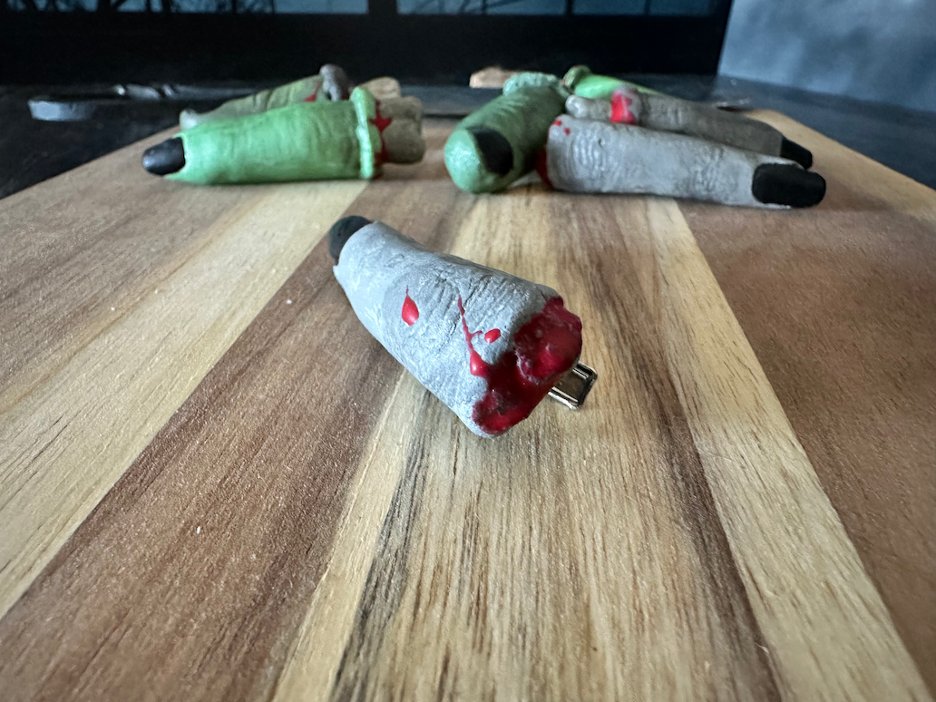 Severed Zombie Finger Hair Clips