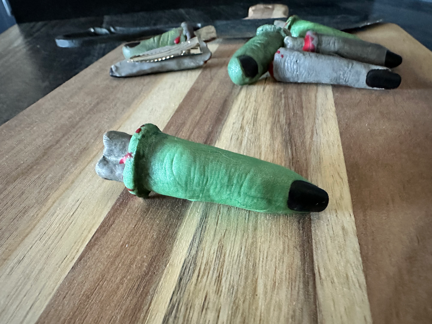Severed Zombie Finger Hair Clips