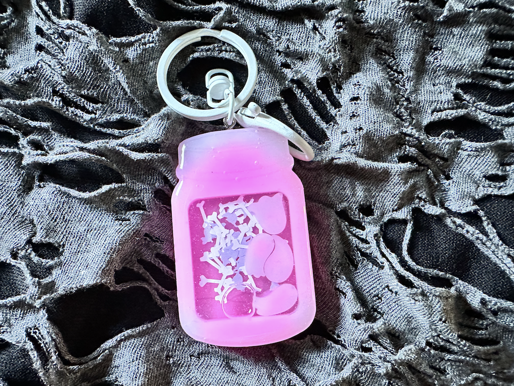 Ghost Terrarium Shaker Keychain