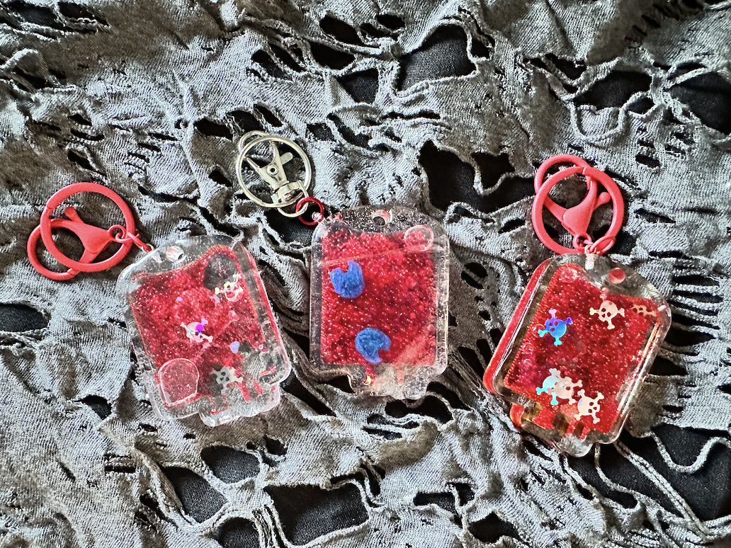 Blood Bag Shaker Keychain