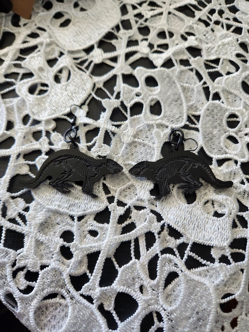 X-Ray Beaver Dangle Earrings