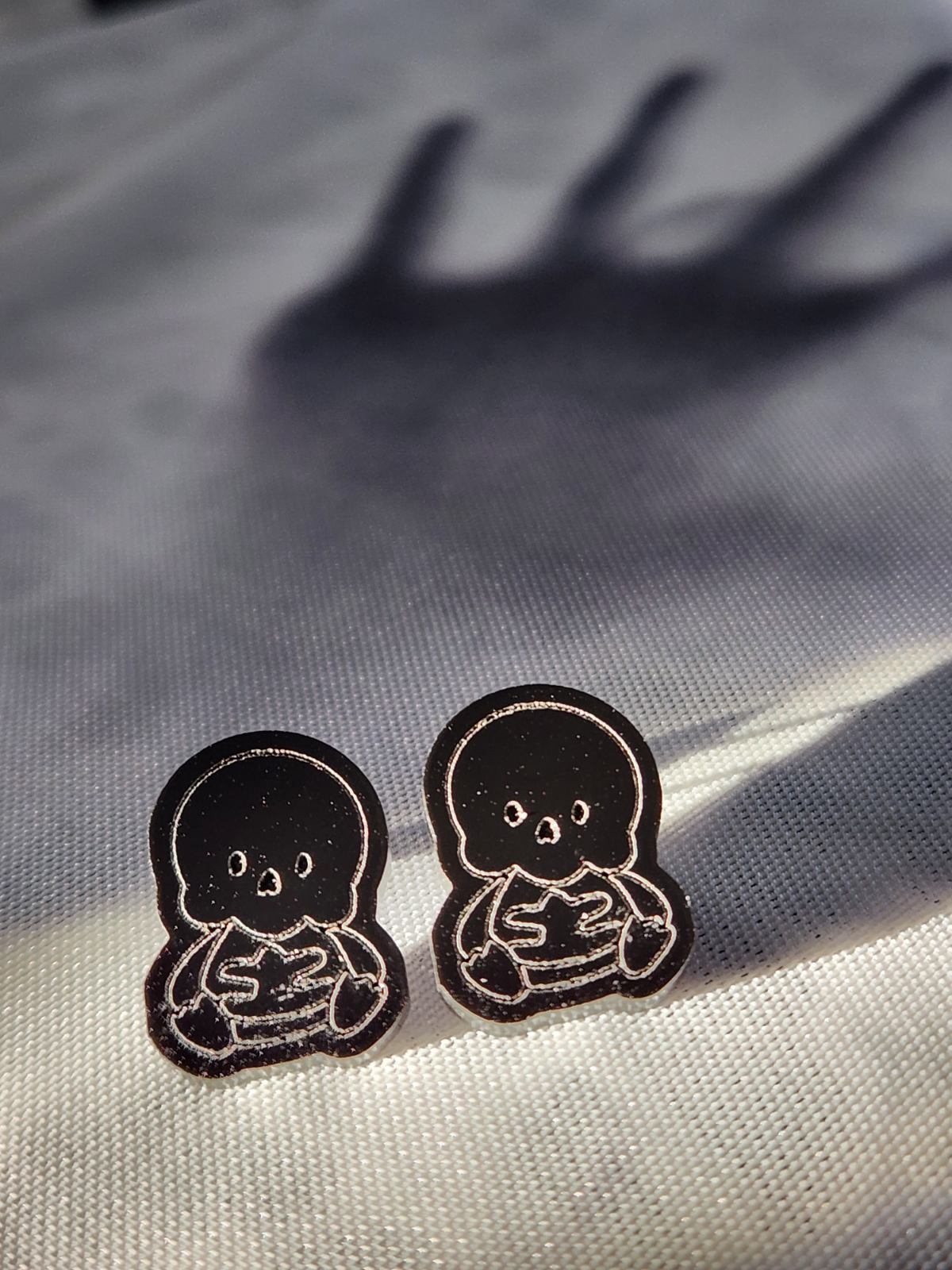 Sitting Skeleton Post Earrings