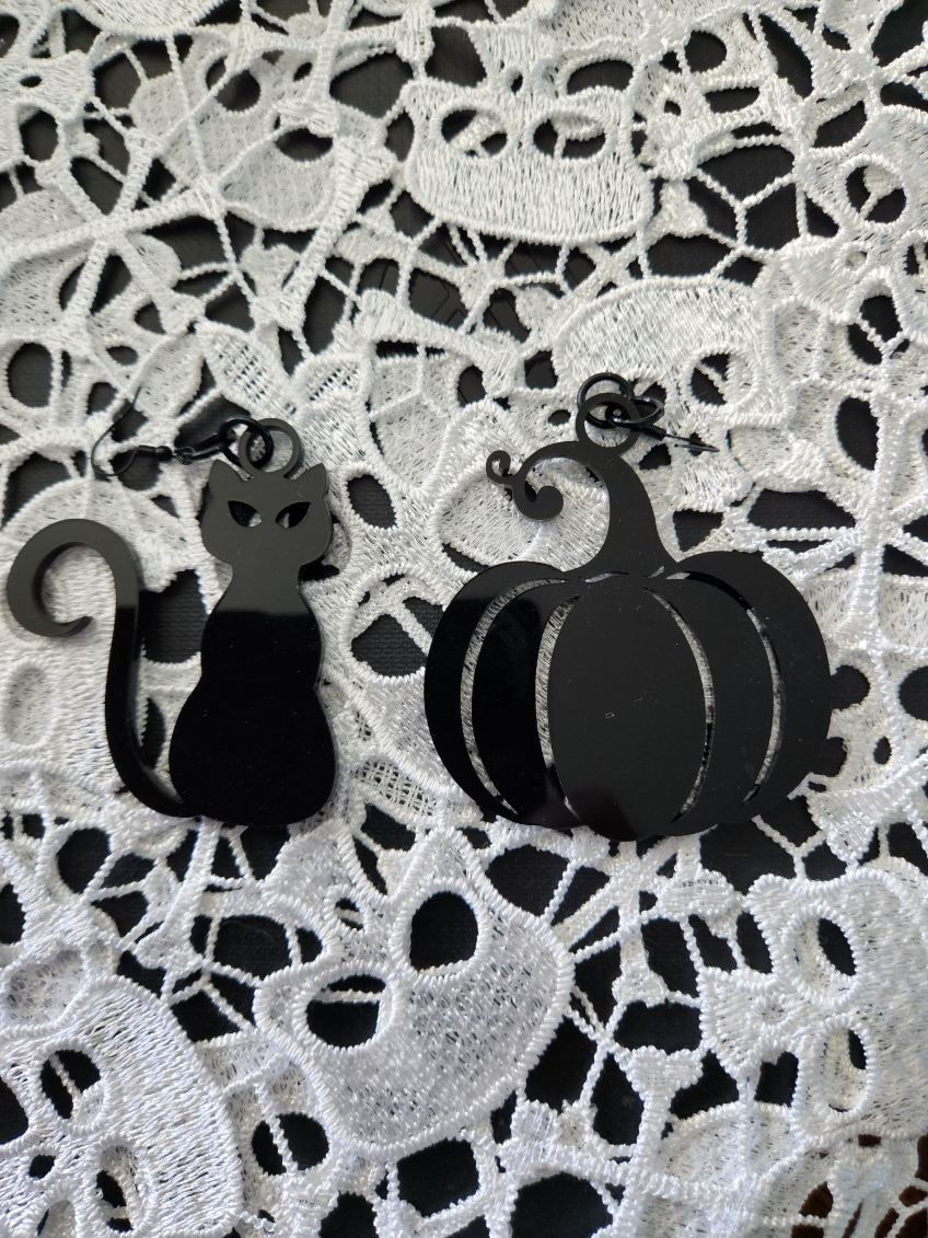 Cat and Pumpkin Mix-N-Match Dangle Earrings